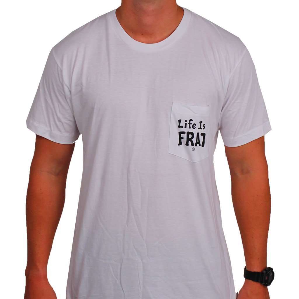 The Essentials Pocket Tee in White by Life Is Frat - Country Club Prep