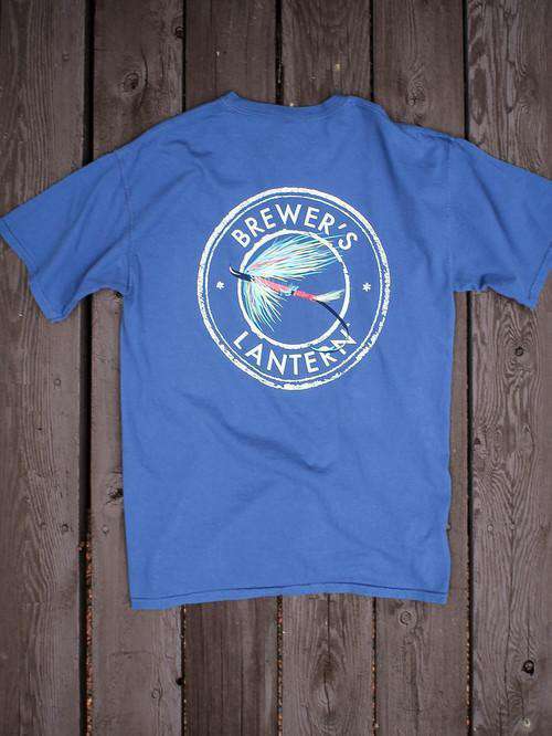 The Fishin' Fly Tee in Navy Blue by Brewer's Lantern-Small - Country Club Prep