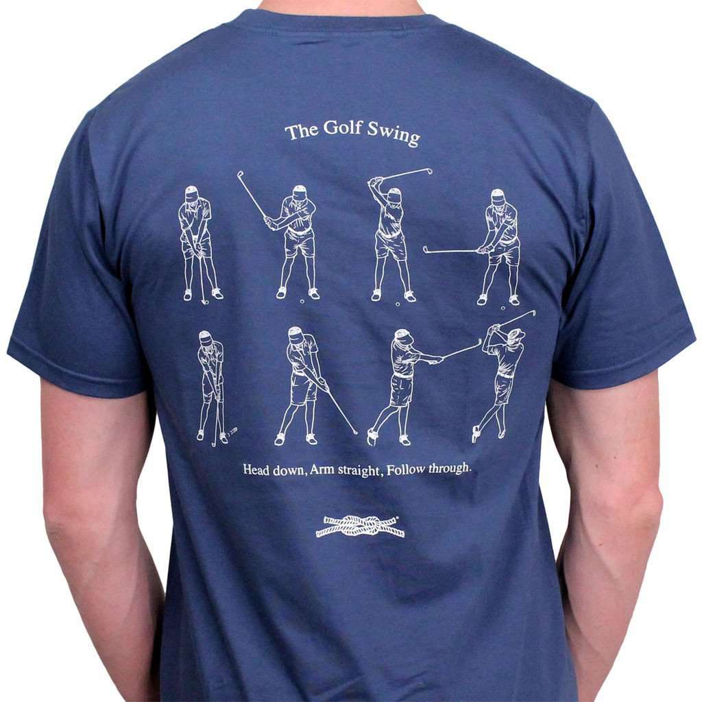 The Golf Swing Pocket Tee in New Navy  by Knot Clothing & Belt Co. - Country Club Prep