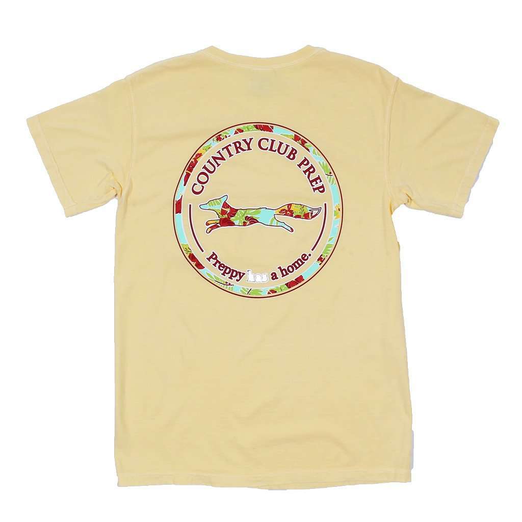 The Hawaiian Outline Logo Tee Shirt in Butter by Country Club Prep - Country Club Prep