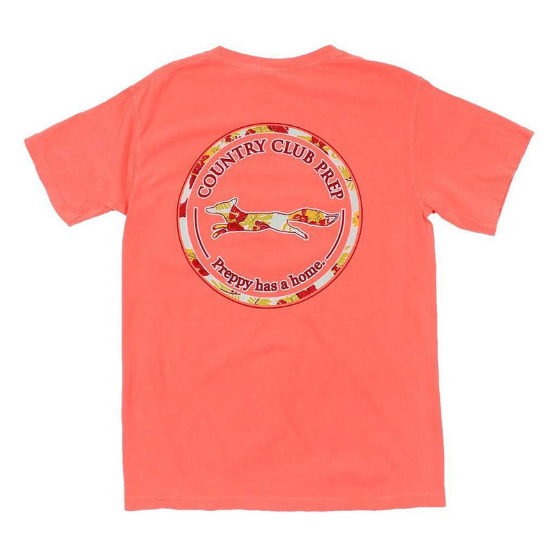 The Hawaiian Outline Logo Tee Shirt in Neon Red Orange by Country Club Prep - Country Club Prep
