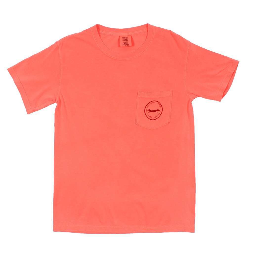 The Hawaiian Outline Logo Tee Shirt in Neon Red Orange by Country Club Prep - Country Club Prep