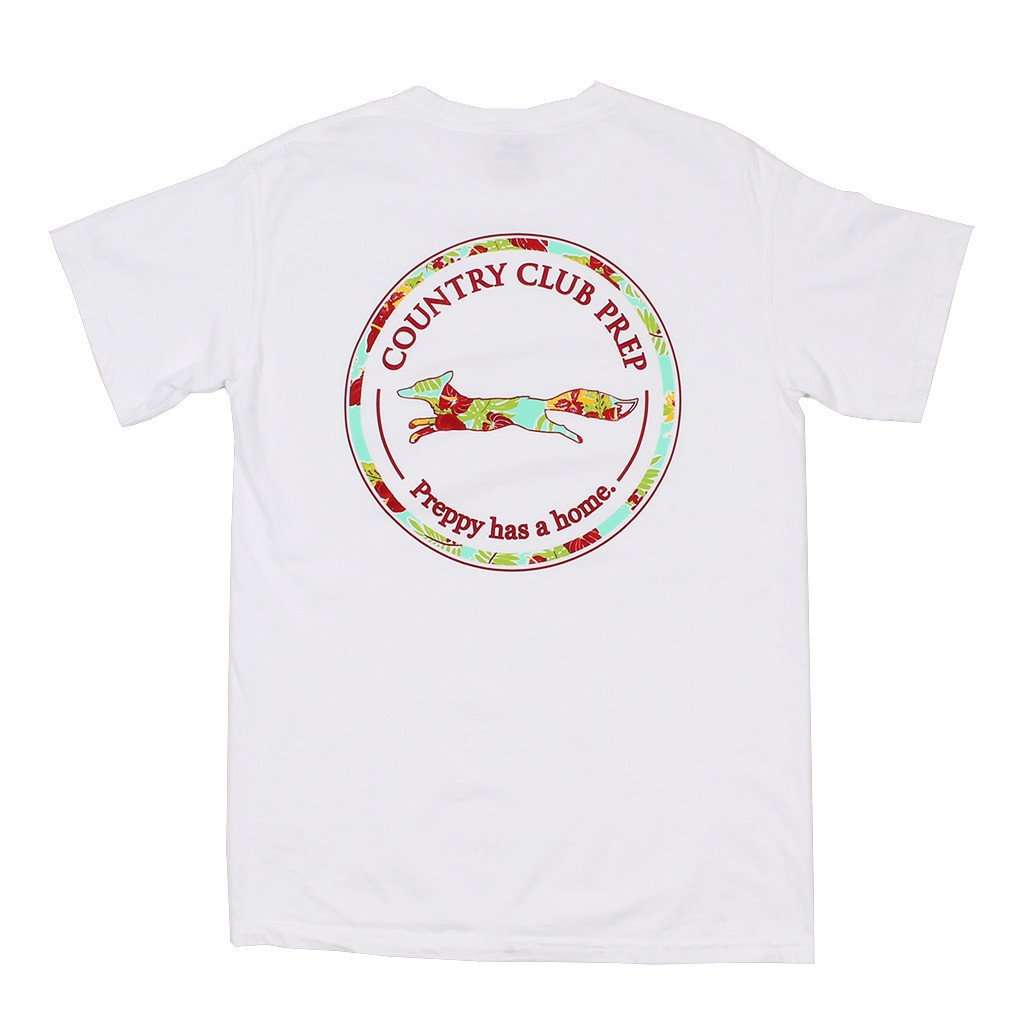 The Hawaiian Outline Logo Tee Shirt in White by Country Club Prep - Country Club Prep