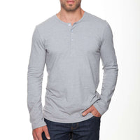 The Henley Shirt in Isleta Grey by Mizzen+Main - Country Club Prep