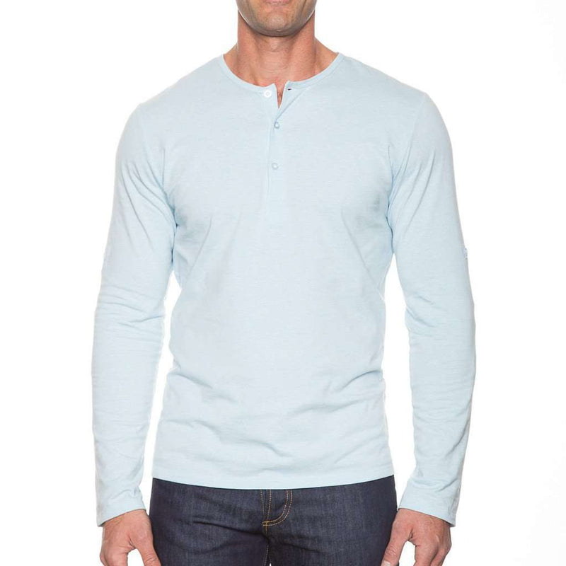 The Henley Shirt in Light Blue by Mizzen+Main - Country Club Prep
