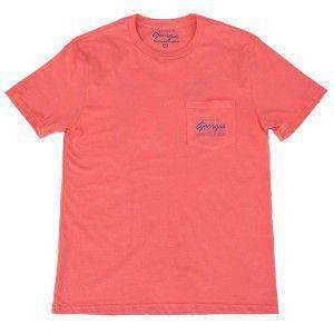 The Hooch Pocket Tee in Salmon Red by Peach State Pride - Country Club Prep
