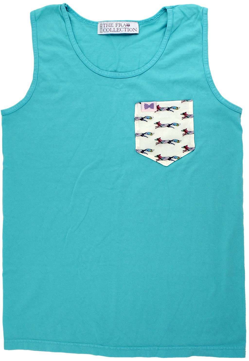 The Limited Edition Longshanks Unisex Tank Top in Marlin Lagoon Blue/Green by the Frat Collection - Country Club Prep