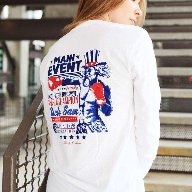 The Main Event Long Sleeve Pocket Tee in White by Rowdy Gentleman - Country Club Prep
