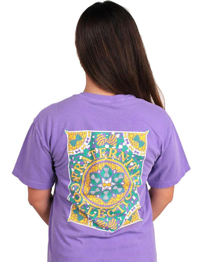 The Mosaic Bow Tie Unisex Short Sleeve Tee Shirt in Alfalfa Purple by the Fraternity Collection - Country Club Prep