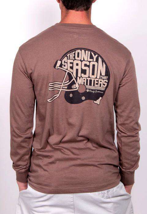 The Only Season That Matters Long Sleeve Pocket Tee in Brown by Rowdy Gentleman - Country Club Prep