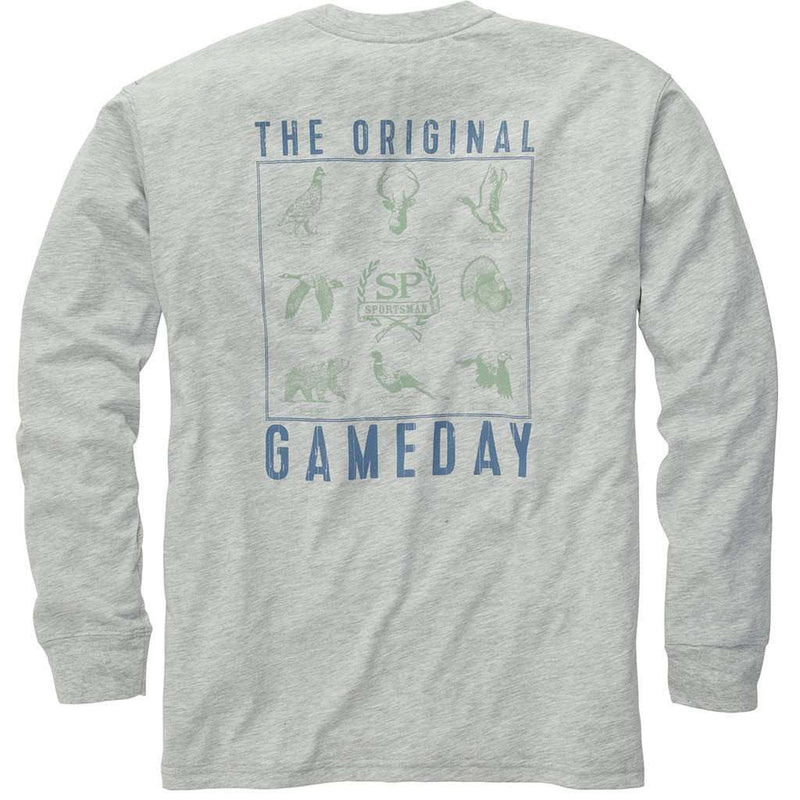 The Original Gameday Long Sleeve Tee Shirt in Light Grey by Southern Proper - Country Club Prep