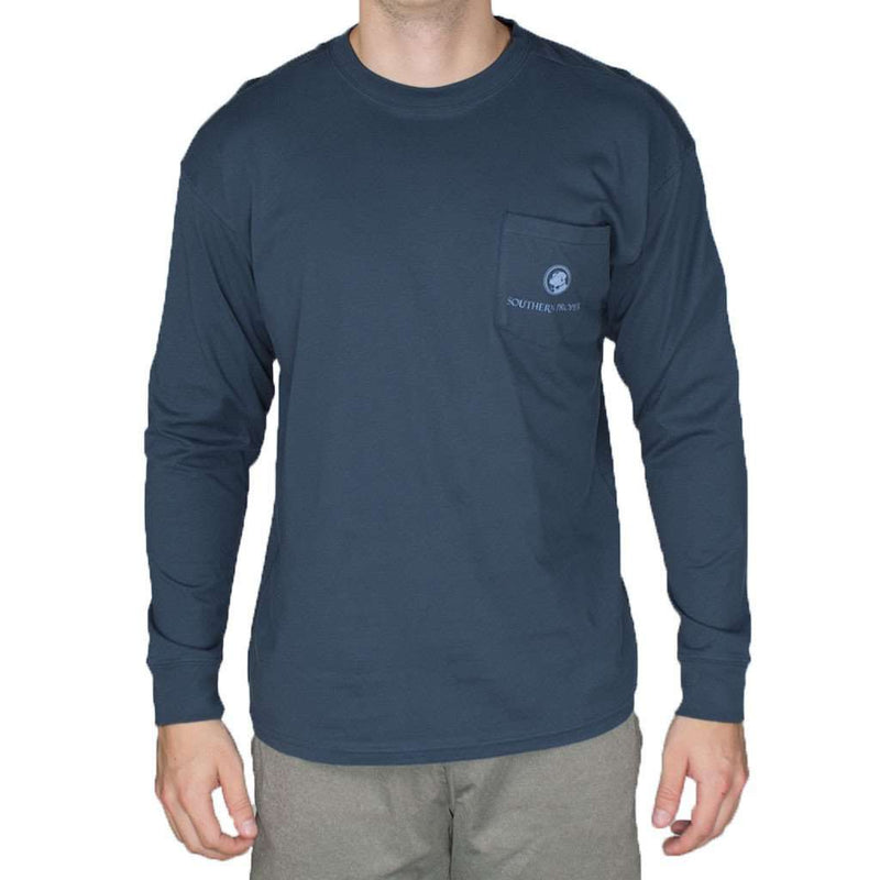 The Original Gameday Long Sleeve Tee Shirt in Navy by Southern Proper - Country Club Prep