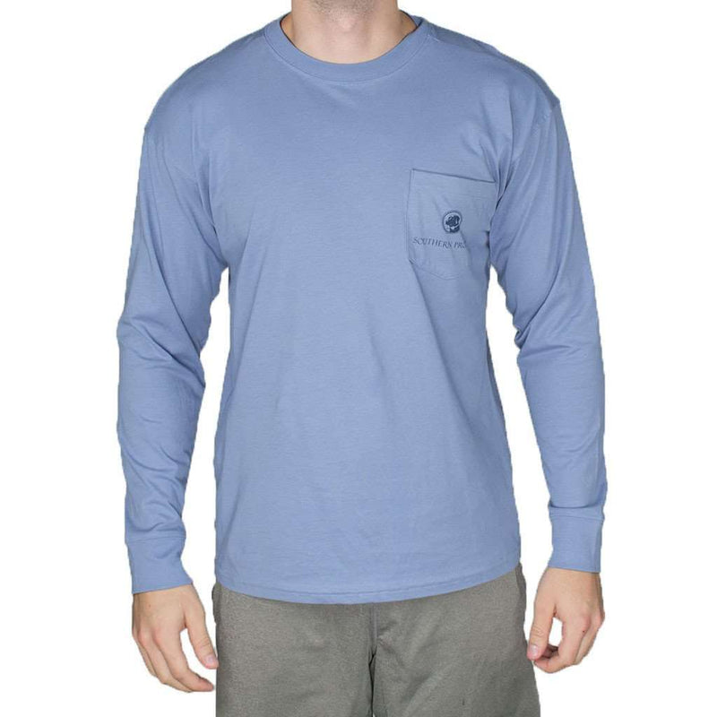 The Original Southern Company Long Sleeve Tee Shirt in Allure Blue by Southern Proper - Country Club Prep