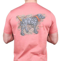 The Oyster Dog Tee in Washed Salmon by Southern Point Co. - Country Club Prep