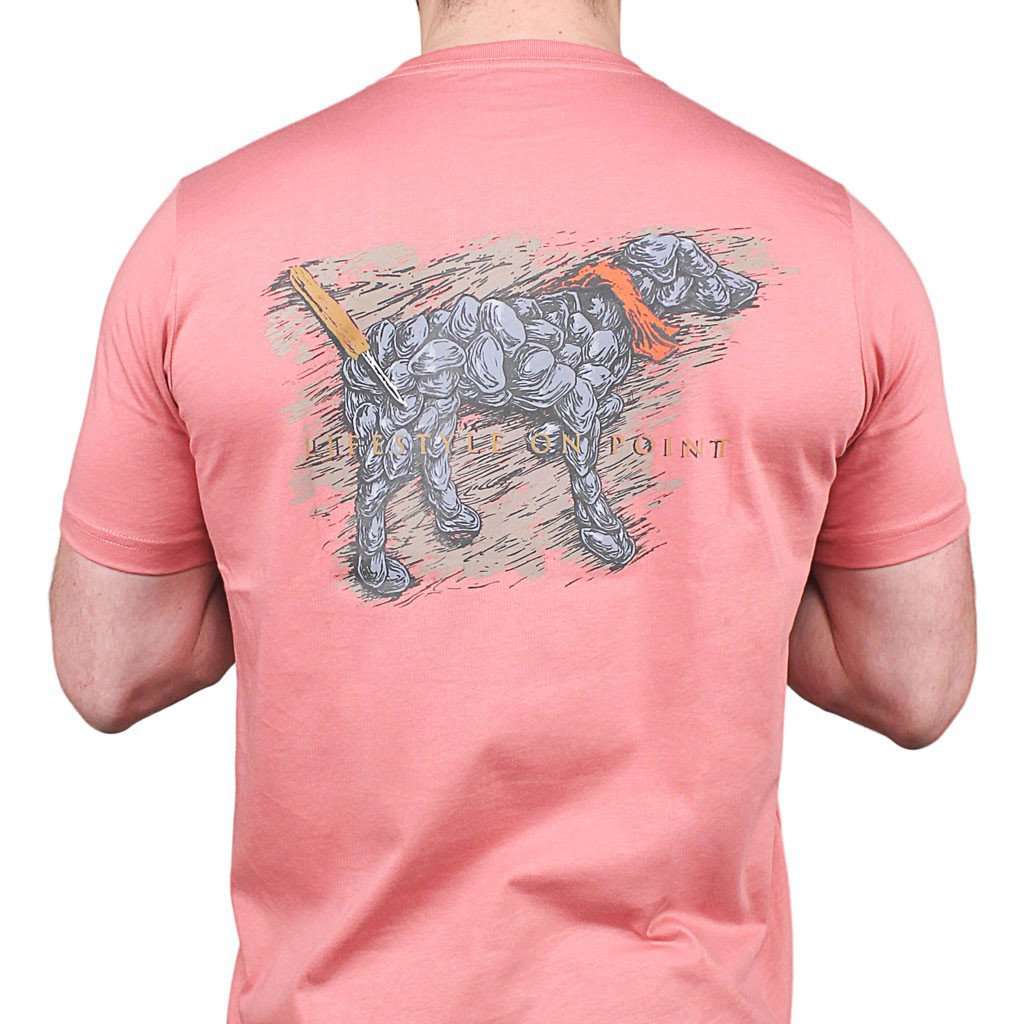 The Oyster Dog Tee in Washed Salmon by Southern Point Co. - Country Club Prep