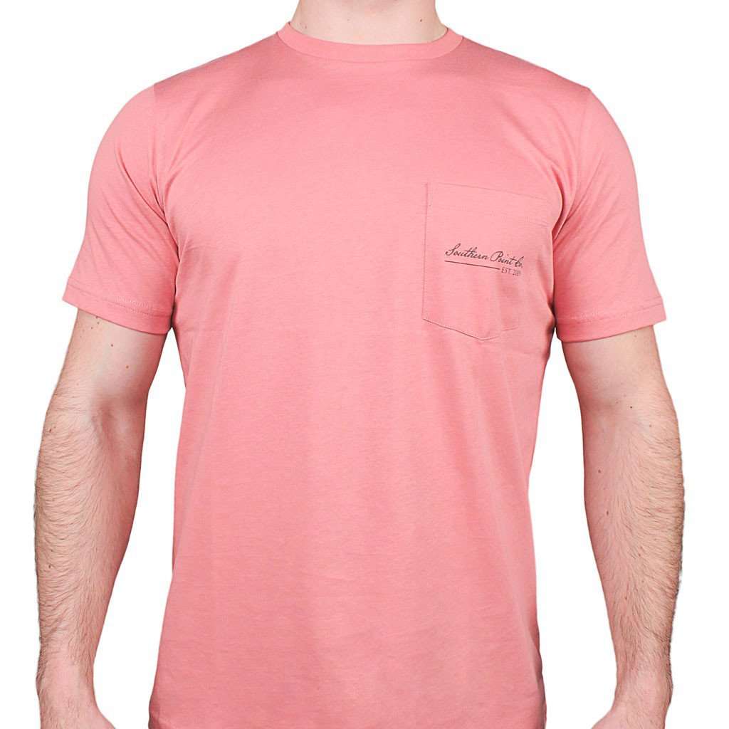 The Oyster Dog Tee in Washed Salmon by Southern Point Co. - Country Club Prep