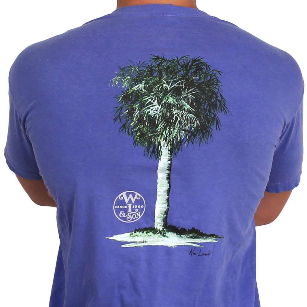 The Palm Tree Tee in Royal Blue by WM Lamb & Son - Country Club Prep