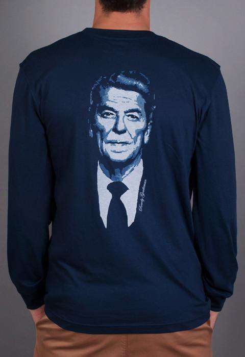 The Reagan Long Sleeve Pocket Tee in Navy by Rowdy Gentleman - Country Club Prep