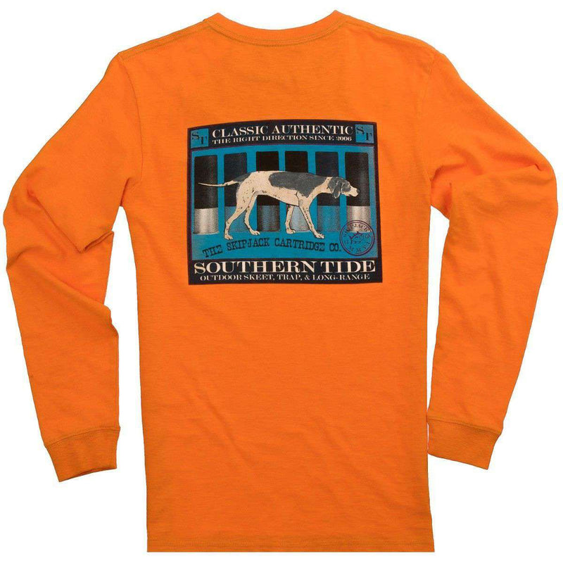 The Skipjack Cartridge Long Sleeve Tee in Hunter's Orange by Southern Tide - Country Club Prep