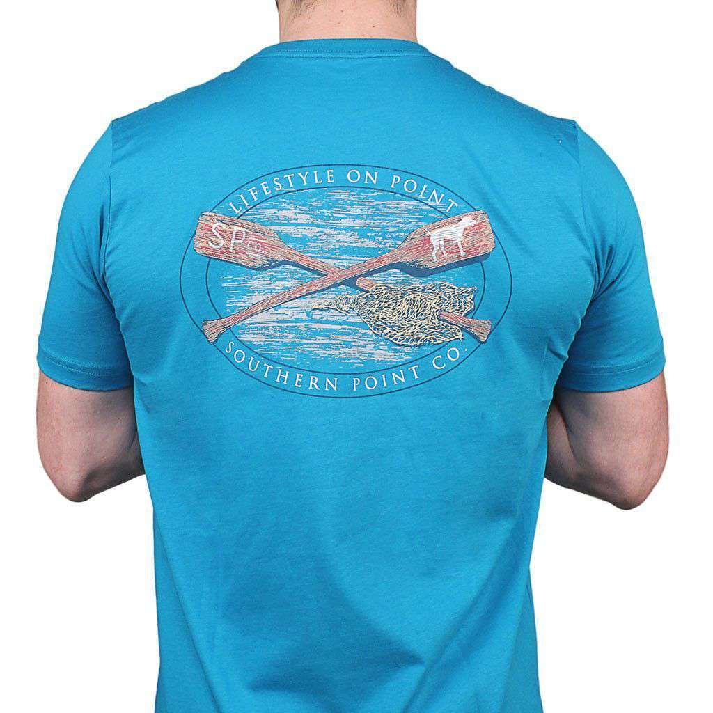 The SPC Oars Tee in Ocean Blue by Southern Point Co. - Country Club Prep