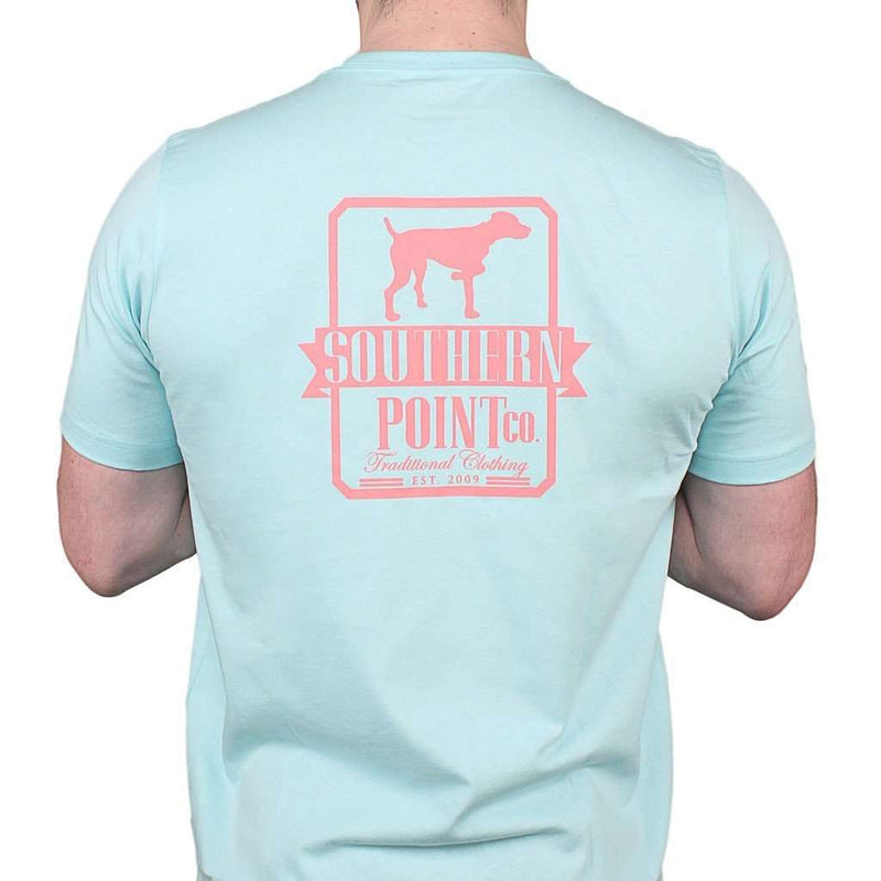 The SPC Signature Tee in Aqua with Peach by Southern Point Co. - Country Club Prep