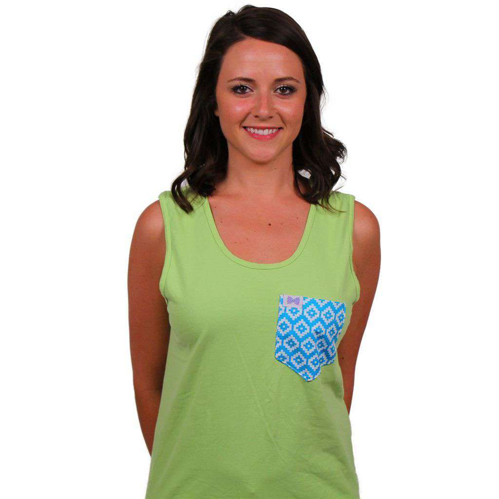 The Tallulah Unisex Tank Top in Moss Green by the Frat Collection - Country Club Prep