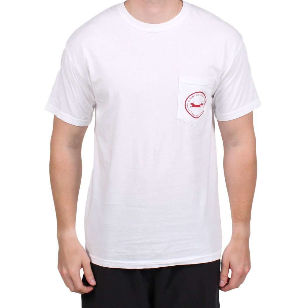The Tenochtitlan Aztec Pattern Original Logo Tee Shirt in White by Country Club Prep - Country Club Prep