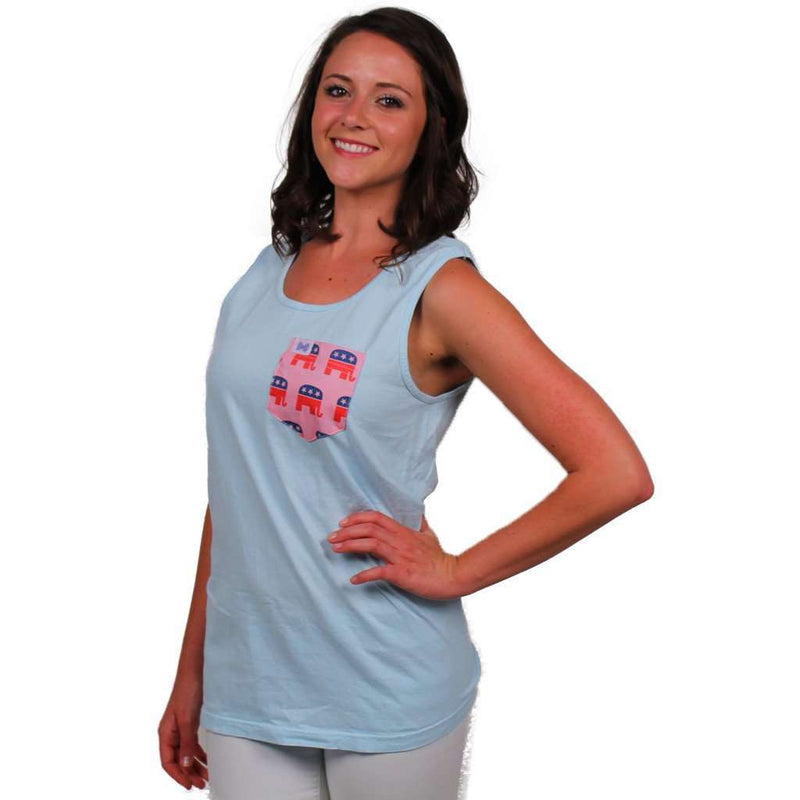 The Theodore Unisex Tank Top in Southern Sky Blue by the Frat Collection - Country Club Prep