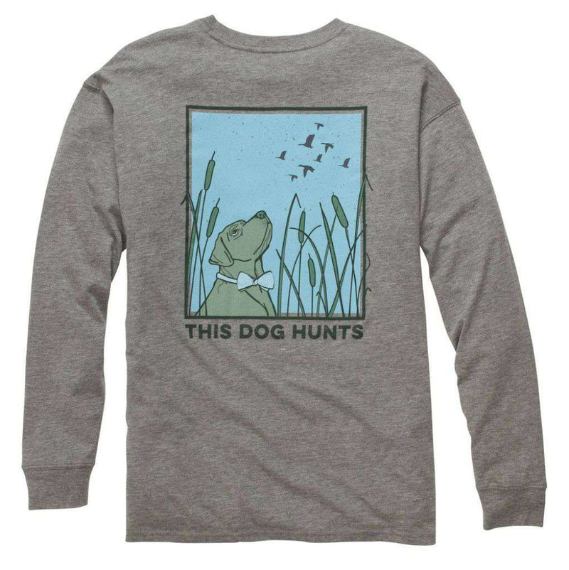 This Dog Hunts Longsleeve Tee Shirt in Heathered Grey by Southern Proper - Country Club Prep