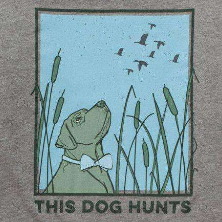 This Dog Hunts Longsleeve Tee Shirt in Heathered Grey by Southern Proper - Country Club Prep