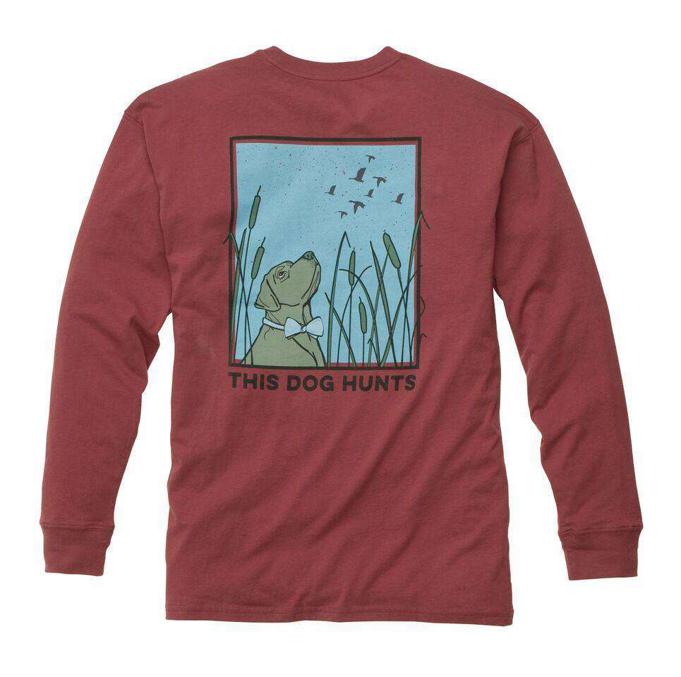 This Dog Hunts Longsleeve Tee Shirt in Rust Red by Southern Proper - Country Club Prep