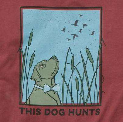 This Dog Hunts Longsleeve Tee Shirt in Rust Red by Southern Proper - Country Club Prep