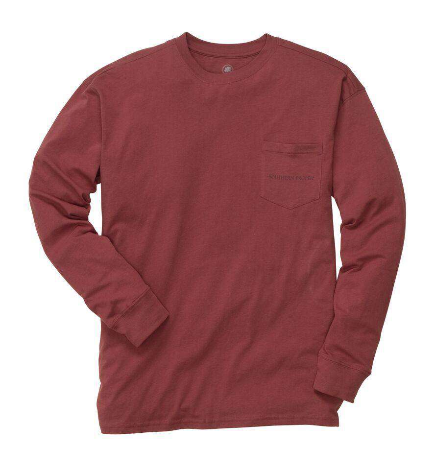 This Dog Hunts Longsleeve Tee Shirt in Rust Red by Southern Proper - Country Club Prep