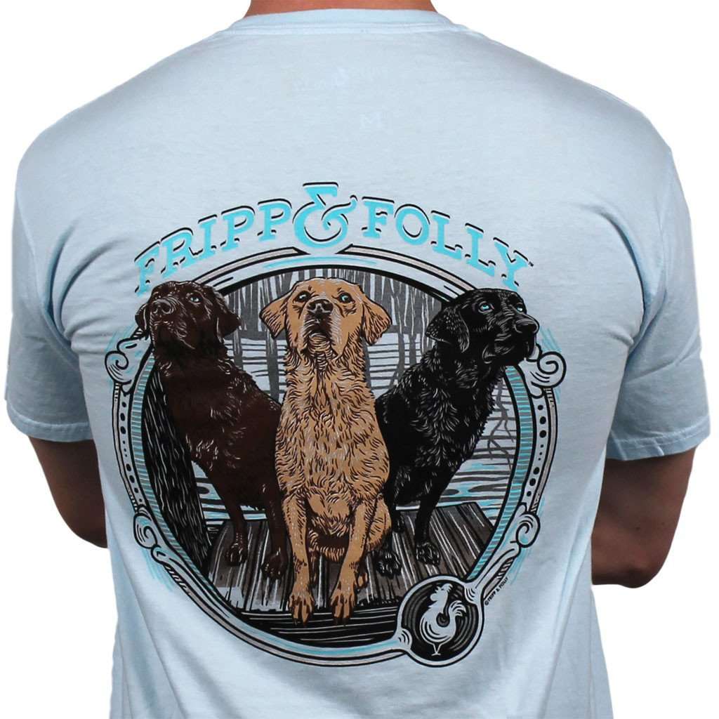 Three Dogs Tee in Light Blue by Fripp & Folly - Country Club Prep