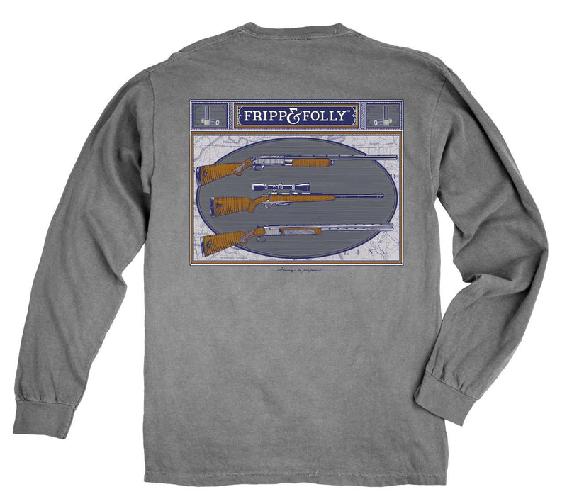 Three Guns Long Sleeve Tee in Grey by Fripp & Folly - Country Club Prep