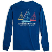 Three Sails Long Sleeve Tee Shirt in Blue Lake by Southern Tide - Country Club Prep