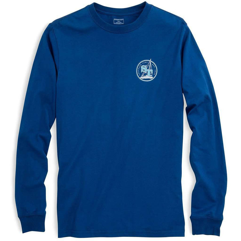 Three Sails Long Sleeve Tee Shirt in Blue Lake by Southern Tide - Country Club Prep