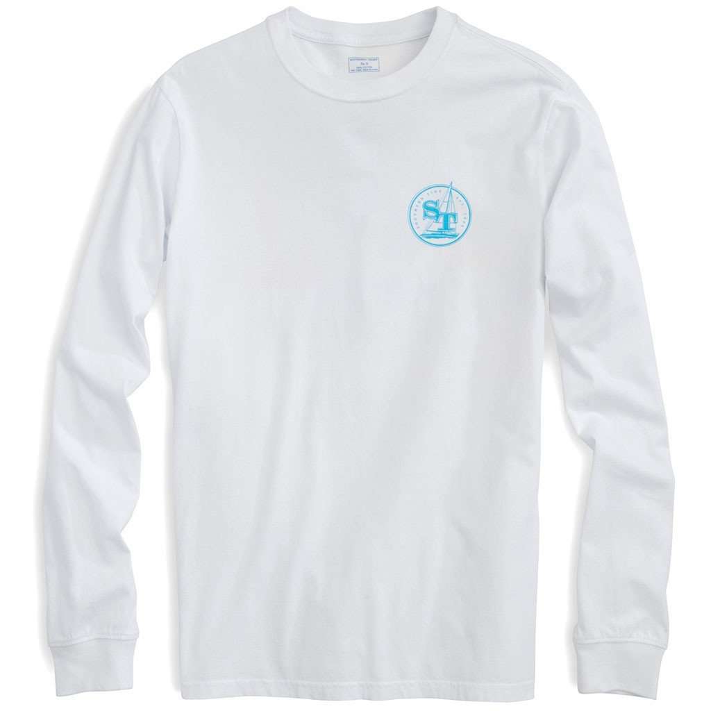 Three Sails Long Sleeve Tee Shirt in Classic White by Southern Tide - Country Club Prep