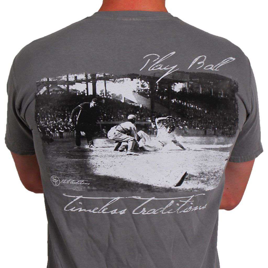 Timeless Traditions Baseball T-Shirt in Grey by State Traditions - Country Club Prep