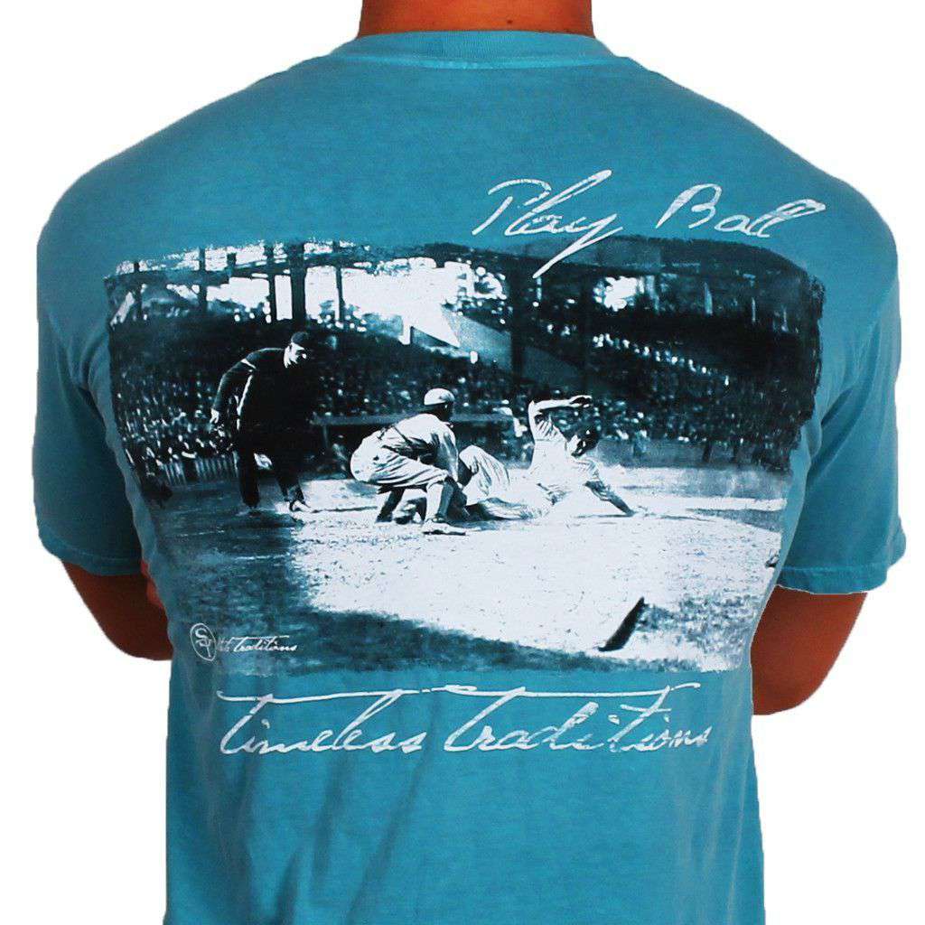 Timeless Traditions Baseball T-Shirt in Seafoam Green by State Traditions - Country Club Prep
