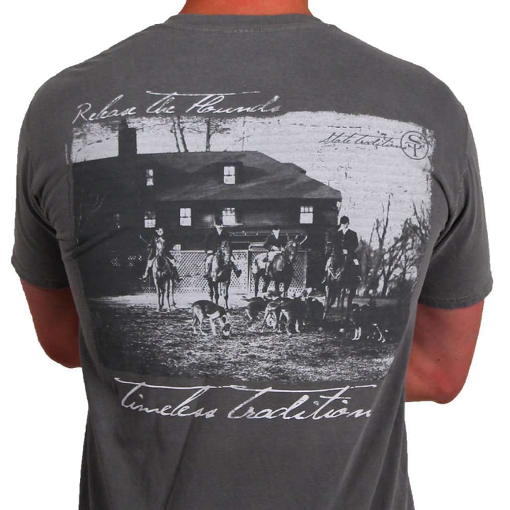 Timeless Traditions Hounds T-Shirt in Grey by State Traditions - Country Club Prep