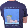 Tipsy and Tied Tee in Navy by Southern Proper - Country Club Prep