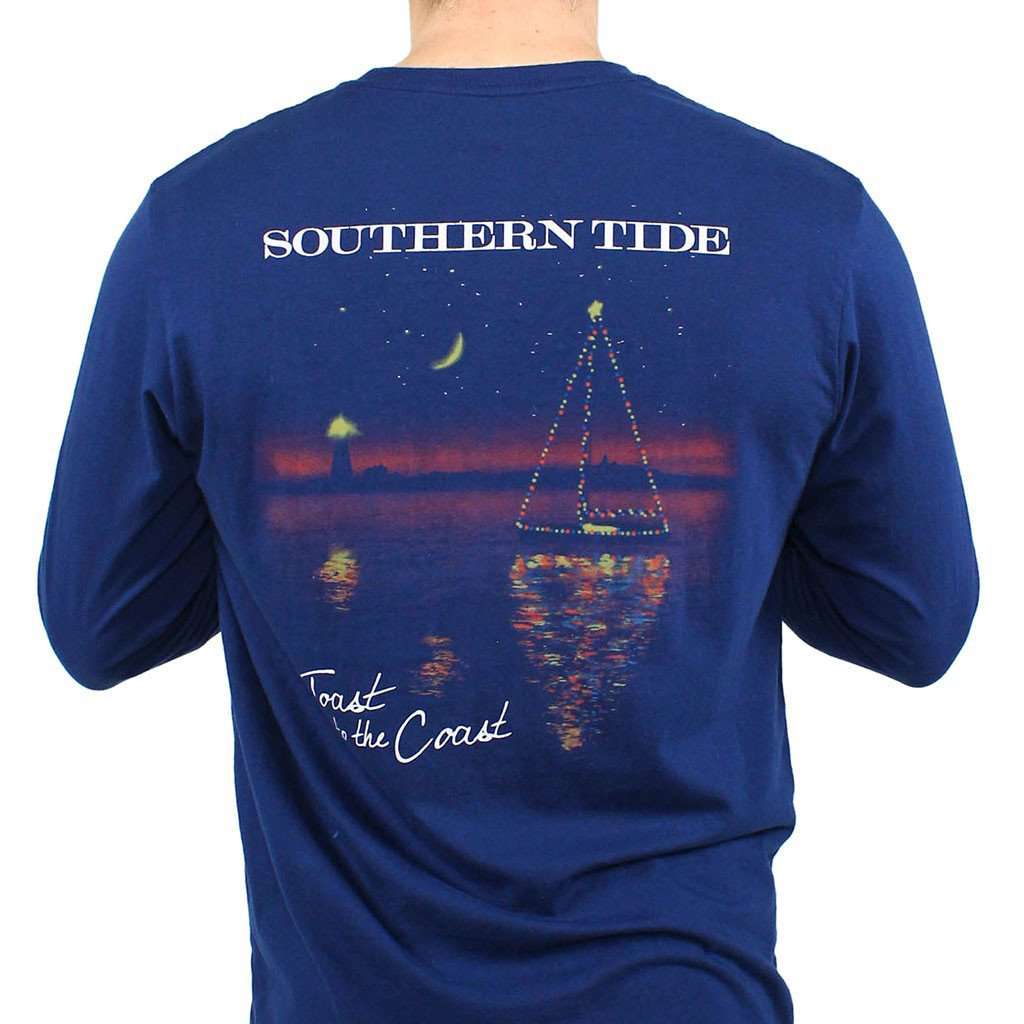 Toast to the Coast Long Sleeve Shirt in Night Sky Navy by Southern Tide - Country Club Prep