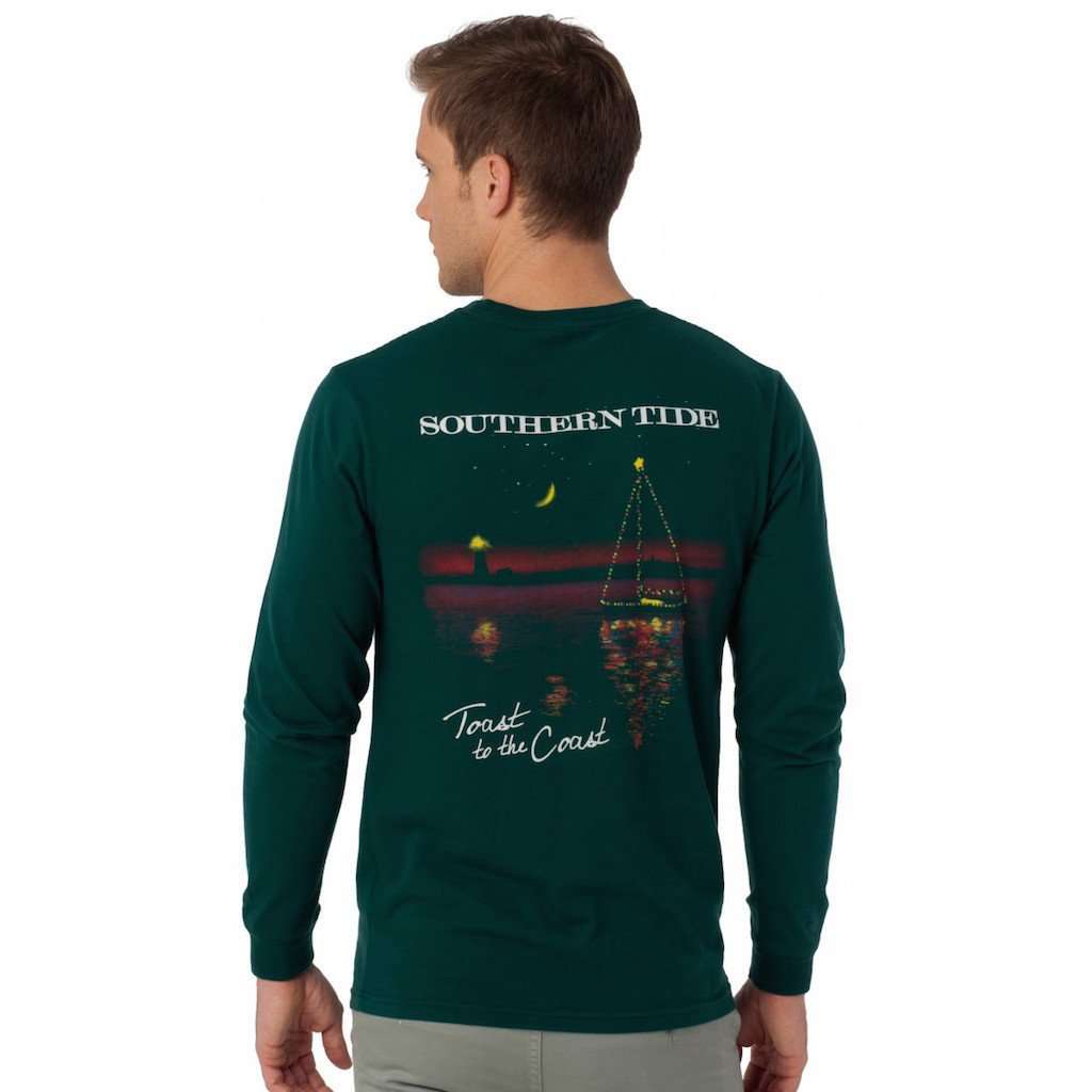 Toast to the Coast Long Sleeve T-Shirt in Ivy by Southern Tide - Country Club Prep