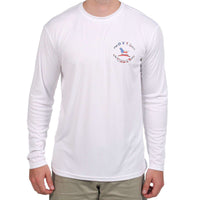 Tried and True Tidal Tech Long Sleeve Performance Tee Shirt in White by Over Under Clothing - Country Club Prep