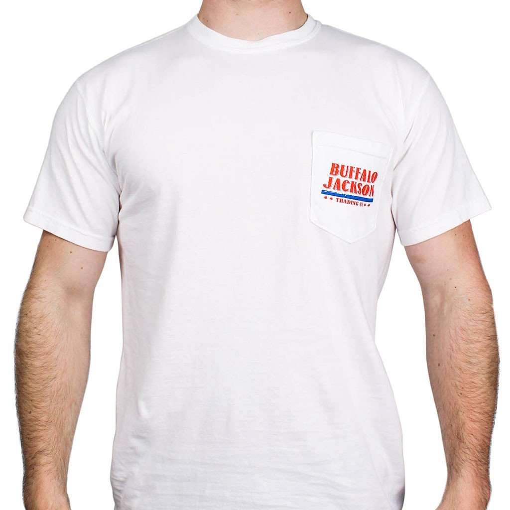 Trout Flag Tee in White by Buffalo Jackson - Country Club Prep