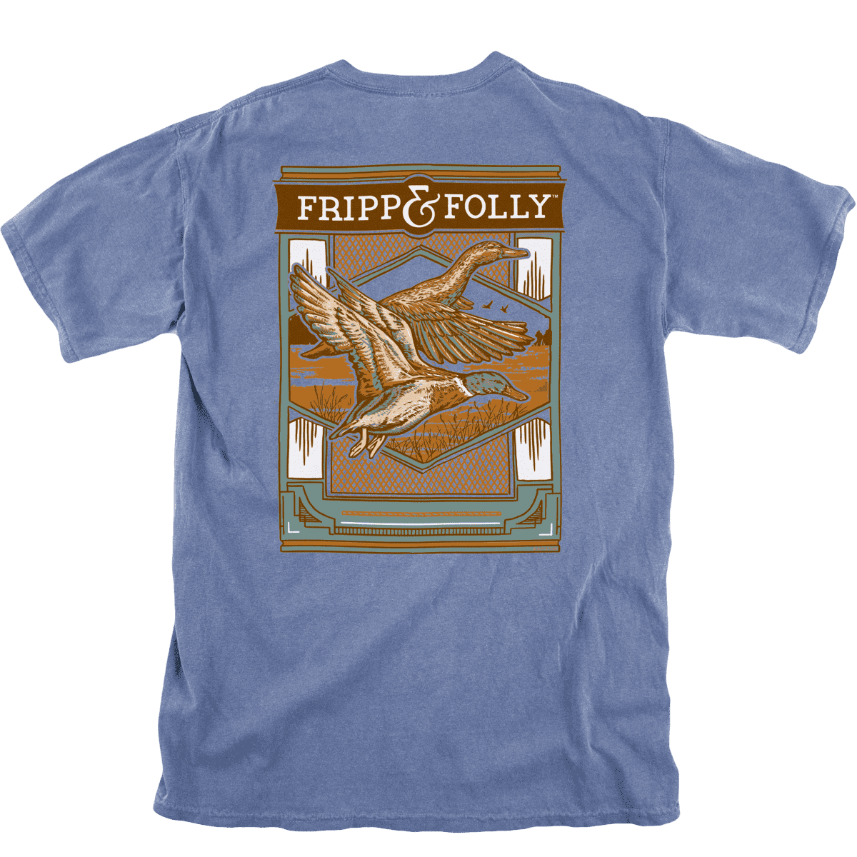 Two Ducks Tee in Blue Jean by Fripp & Folly - Country Club Prep