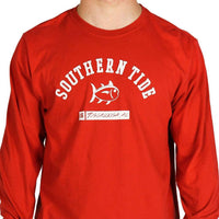 UA Long Sleeve Campus Tee in Crimson by Southern Tide - Country Club Prep