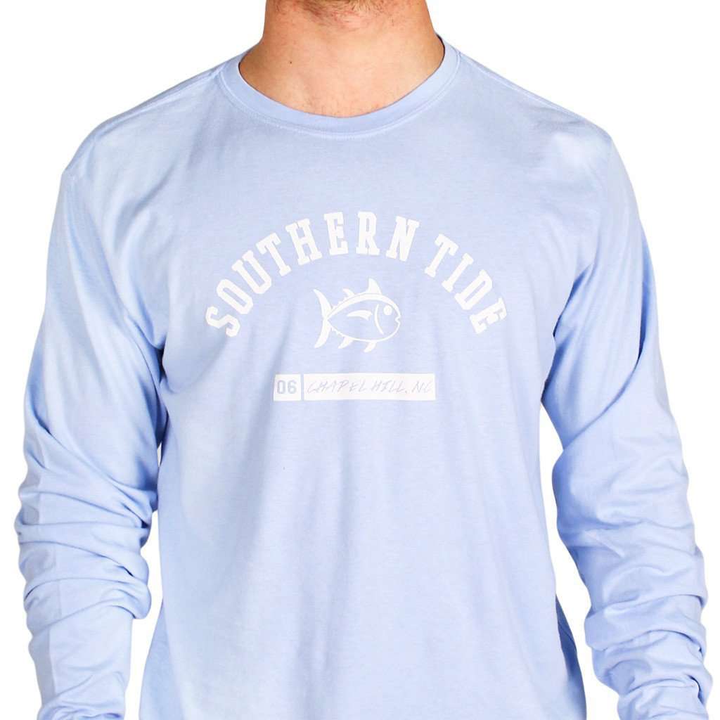 UNC Long Sleeve Campus Tee in Carolina Blue by Southern Tide - Country Club Prep