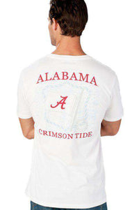 University of Alabama Flag Tee Shirt in White by Southern Tide - Country Club Prep